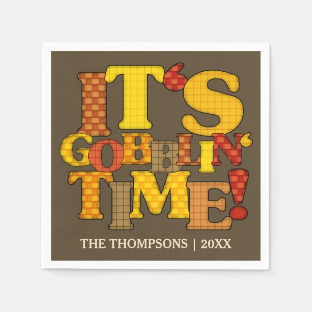 Servilleta De Papel Cena divertida de Acción de Gracias (Anverso)