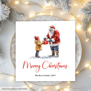 Servilleta De Papel Cena festiva tradicional encantadora de Papá Noel