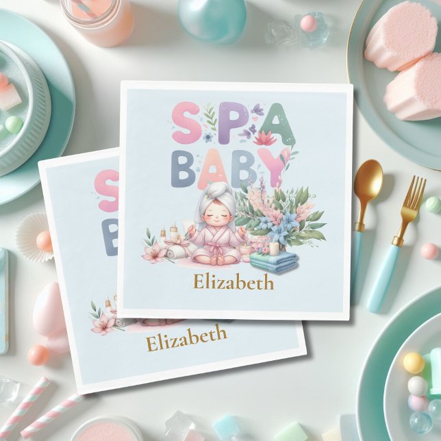 Servilleta De Papel Cena Fiesta de Baby Shower Spa (Subido por el creador)