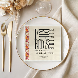 Servilleta De Papel Cena Floral de Acción de Gracias Moderna con Amigo