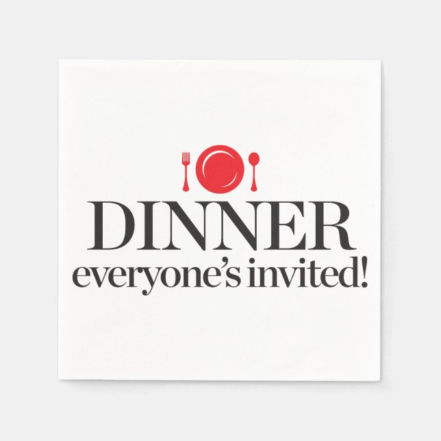 Servilleta De Papel Cena invitada por todos (Anverso)