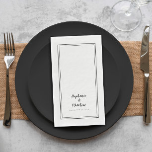 Servilleta De Papel Cena Minimalista moderna y simple de Boda negro