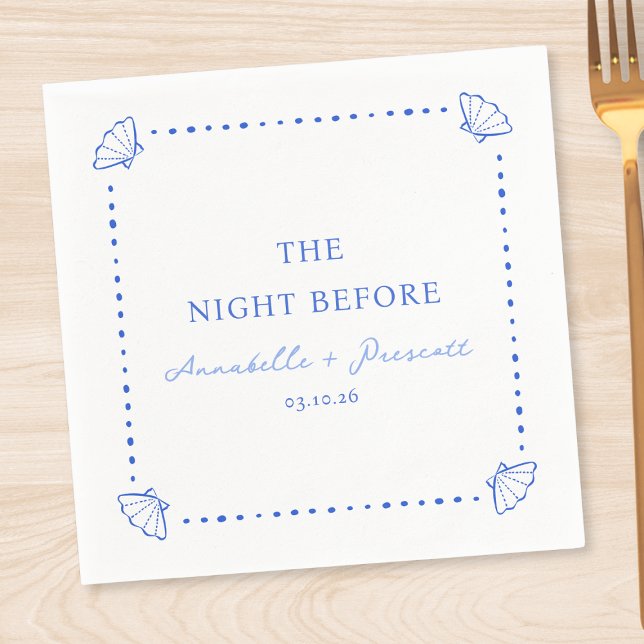 Servilleta De Papel Cena personalizada de ensayo de Moda costera azul (Subido por el creador)