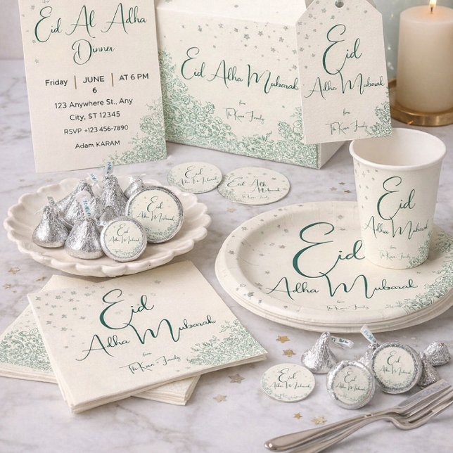 Servilleta De Papel Cena verde salvia de Eid Al Adha  (Subido por el creador)