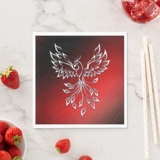 Servilleta De Papel Cenizas negras rojas y fénix (In situ)