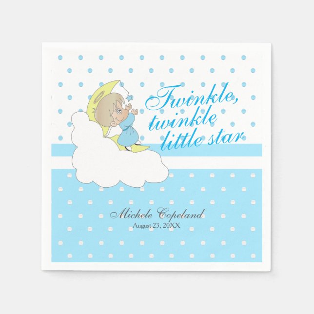 Servilleta De Papel Centelleo, centelleo poca estrella - bebé (Anverso)