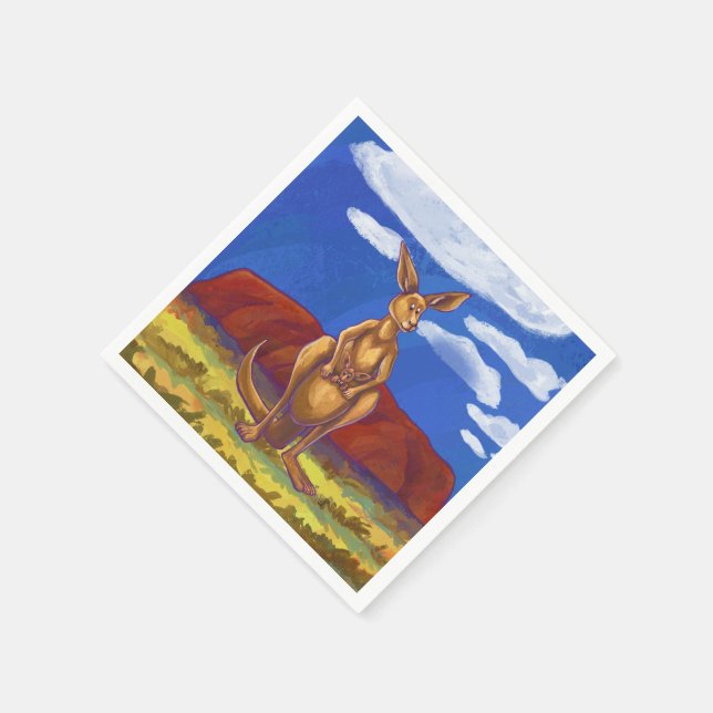 Servilleta De Papel Centro de Fiestas de Kangaroo (Borde)