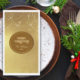 Servilleta De Papel Cepas de oro Copos de nieve metal de oro