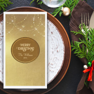 Servilleta De Papel Cepas de oro Copos de nieve metal de oro