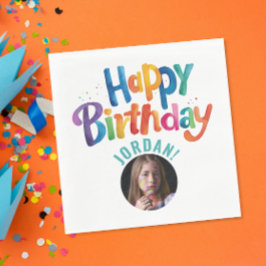 Servilleta De Papel Cepillo del partido del cumpleaños turquesa de col