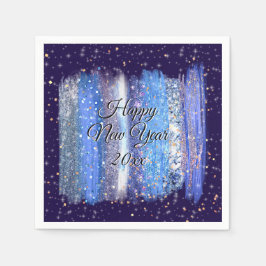 Servilleta De Papel Cepillo helado azul sacude feliz año nuevo 20xx