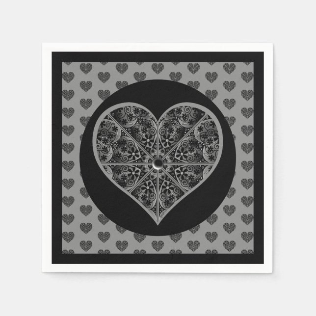 Servilleta De Papel Ceramic Lace Black (Anverso)