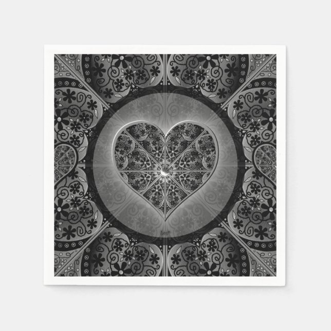 Servilleta De Papel Ceramic Lace Black (Anverso)