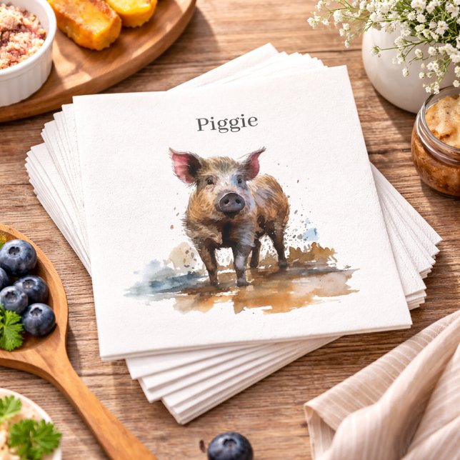 Servilleta De Papel Cerdito Juguetón, personalizado (Subido por el creador)