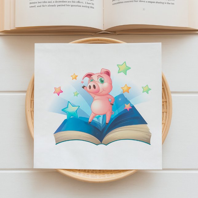 Servilleta De Papel Cerdo Bailando Sobre Servilletas De Libro (Subido por el creador)