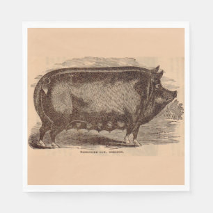 Servilleta De Papel Cerdo de la raza Berkshire de impresión del siglo 