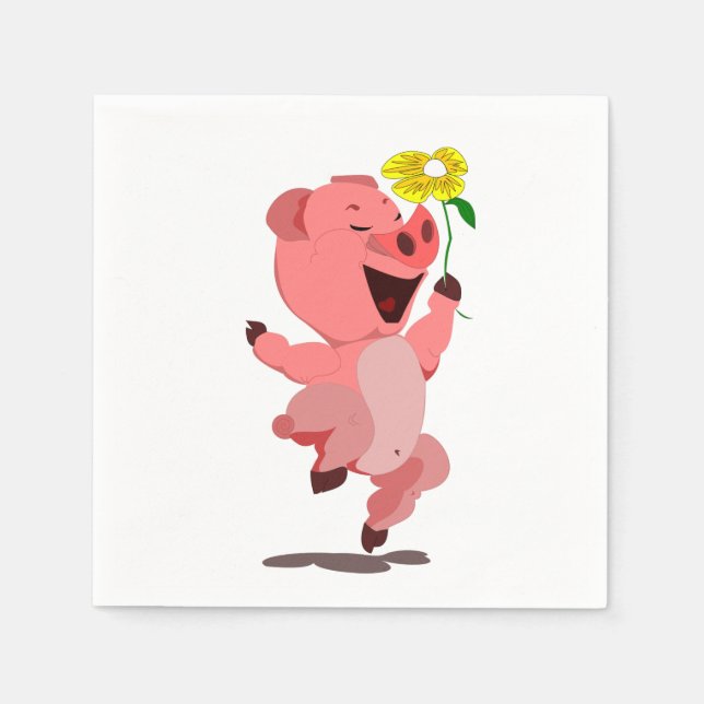 Servilleta De Papel Cerdo feliz (Anverso)