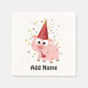 Servilleta De Papel Cerdo Fiesta Confetti
