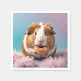 Servilleta De Papel Cerdo guineano con gradiente Donut Pastel