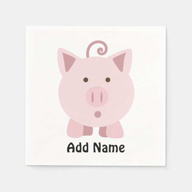 Servilleta De Papel Cerdo sorprendido (Anverso)