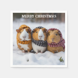 Servilleta De Papel Cerdos De Guinea navidades En La Nieve