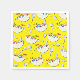 Servilleta De Papel Cereal Bowl Niños Sleepover Fiesta de Cumpleaños