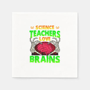Servilleta De Papel Cerebro de maestros Mano esquelética Corazón Hallo