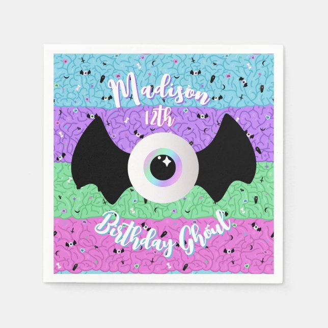 Servilleta De Papel Cerebros de Gótico Pastel (Anverso)