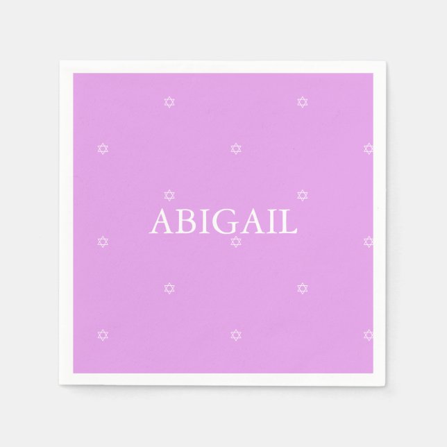 Servilleta De Papel Ceremonia de Nomenclatura de Niñas Bebé Lavanda Ju (Anverso)