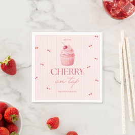 Servilleta De Papel Cereza en lo alto cumpleaños niña 1