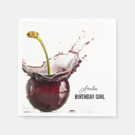 Servilleta De Papel Cereza oscura personalizada