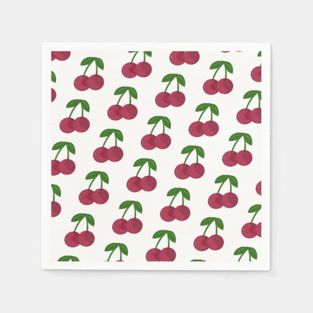 Servilleta De Papel Cerezas oscuras de verano (Anverso)