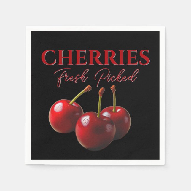 Servilleta De Papel Cerezas recién cogidas  (Anverso)