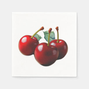 Servilleta De Papel Cerezas retro recién recogidas 