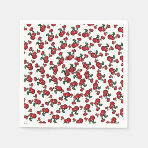 Servilleta De Papel Cerezas Rojas sobre Cumpleaños de Frutas Lindas Bl