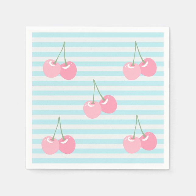 Servilleta De Papel Cerezas Rosadas Verano (Anverso)