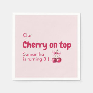 Servilleta De Papel Cerezo en cumpleaños rosado superior