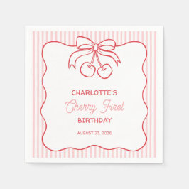 Servilleta De Papel "Cerezo primero" cumpleaños estriba rosada se desm