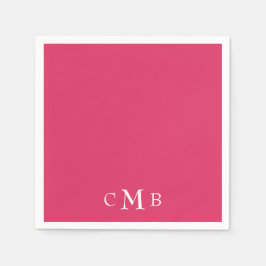 Servilleta De Papel Cerise Monogram Boda Cocktail