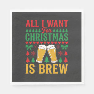 Servilleta De Papel Cerveza de Navidad Todo lo que Quiero es Cerveza