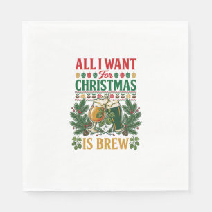 Servilleta De Papel Cerveza de Navidad Todo Quieren Cristales de Cerve