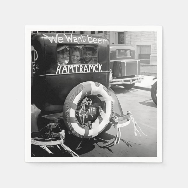 Servilleta De Papel Cerveza de prohibición de cosecha, queremos cervez (Anverso)