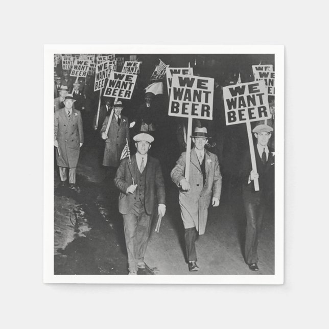 Servilleta De Papel Cerveza de prohibición de cosecha, queremos cervez (Anverso)