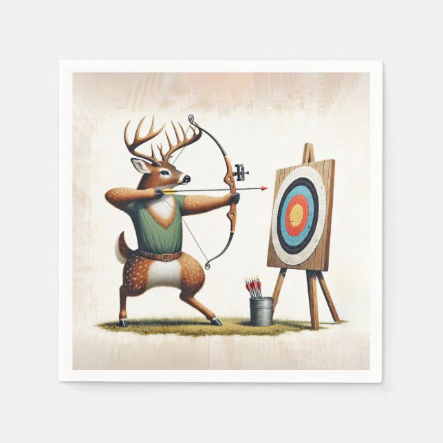 Servilleta De Papel Cerveza negra con arco y flecha (Anverso)