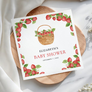 Servilleta De Papel Cesta de fresa Berry Sweet Baby Shower