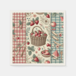 Servilleta De Papel Cesta de Frutas Gingham Diversión