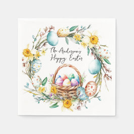 Servilleta De Papel Cesta de huevos con huevos decorativos I floral Pa