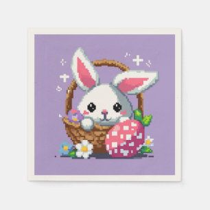Servilleta De Papel Cesta de Pascua Bunny arte de 8 bits en píxeles