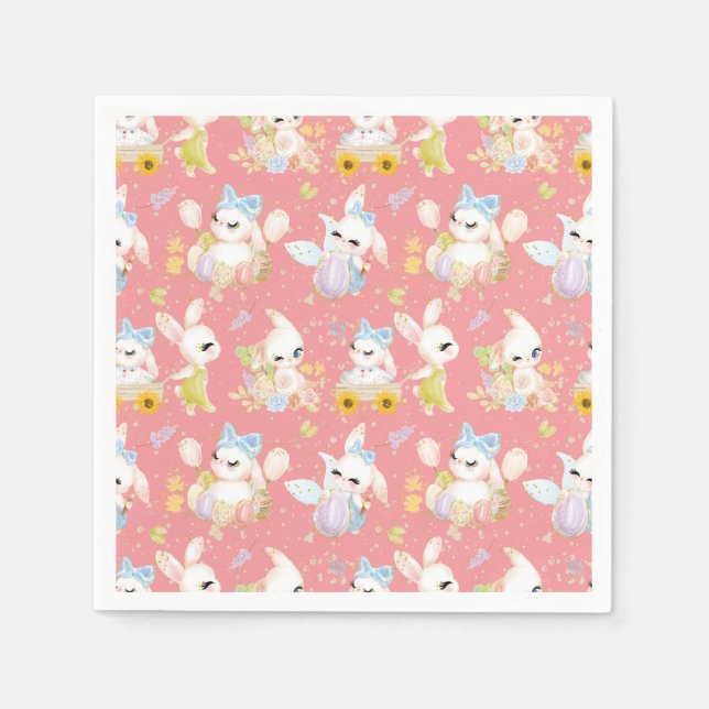 Servilleta De Papel Cestas De Pascua Para Niños (Anverso)