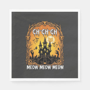 Servilleta De Papel Ch Meow Castillo Embrujado de Halloween_1